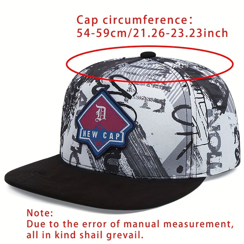 Gothic Label Embroidered Baseball Cap Vintage Graffiti Print Snapback Hat