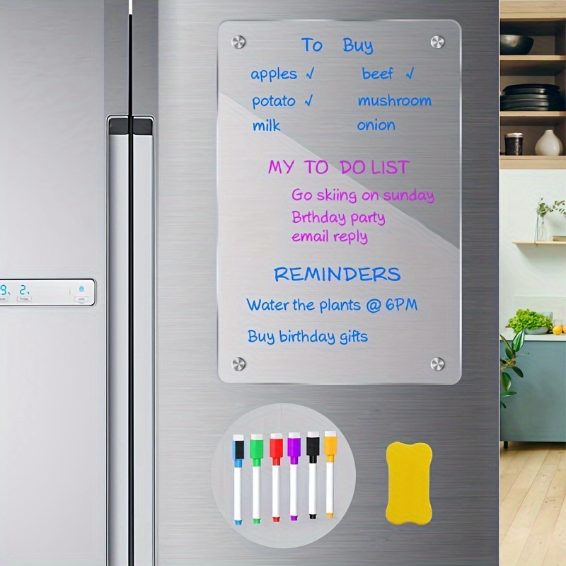 Acrylic Magnetic Dry Erase Board for Fridge, 16.5x12 Inch Clear