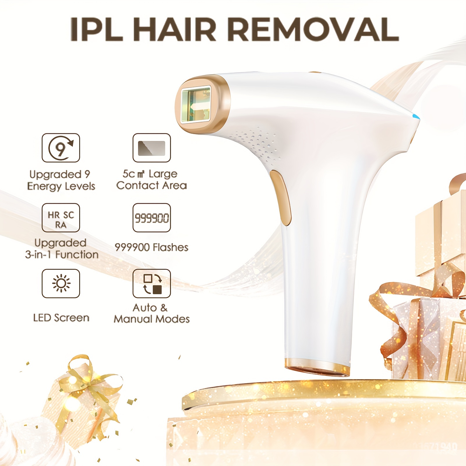 JOOYEE IPL Laser Permanent Hair Removal Upgraded to 999,900 Flashes IPL  Hair Removal Device for Whole Body
