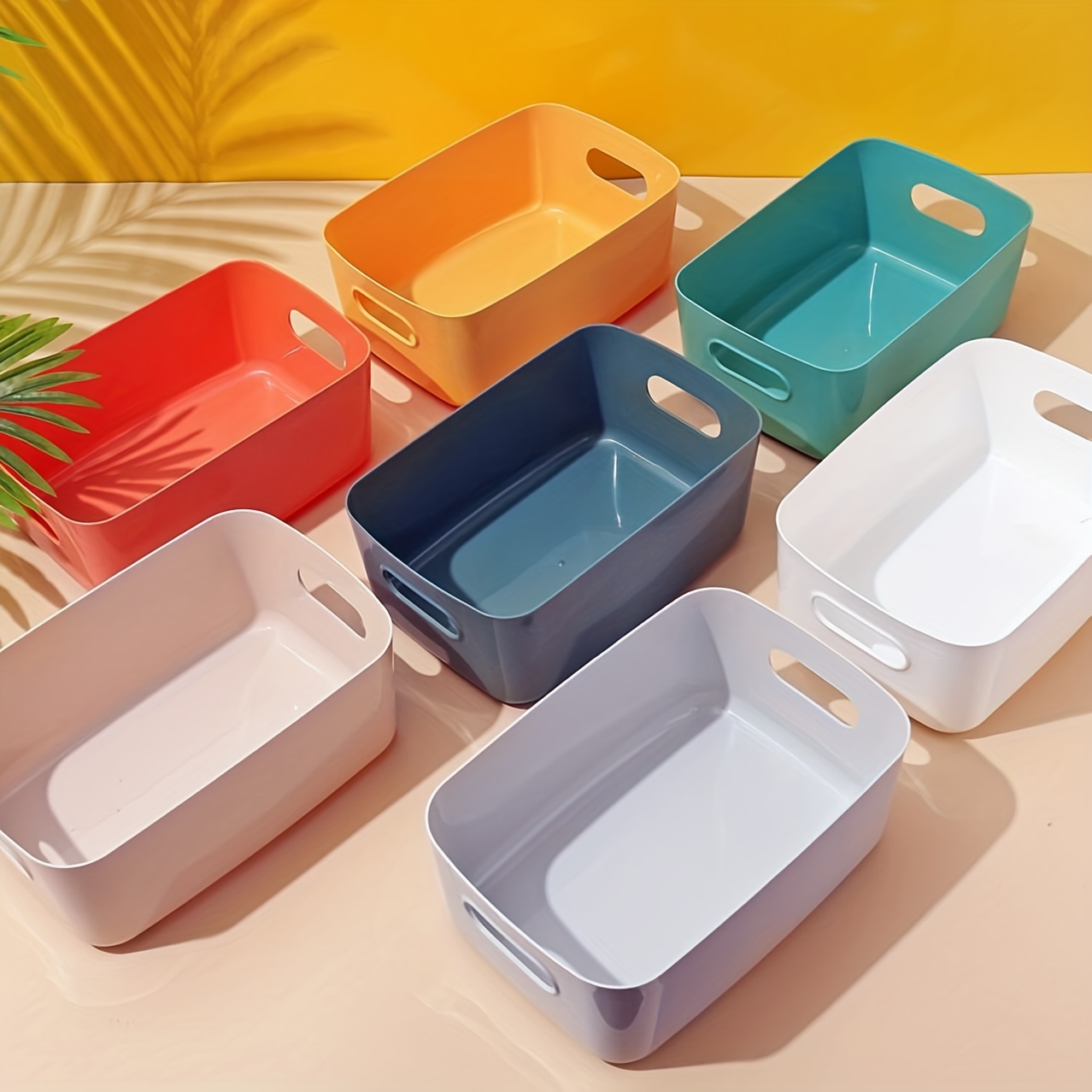 Portable Plastic Storage Basket Kitchen Bathroom Minimalist - Temu