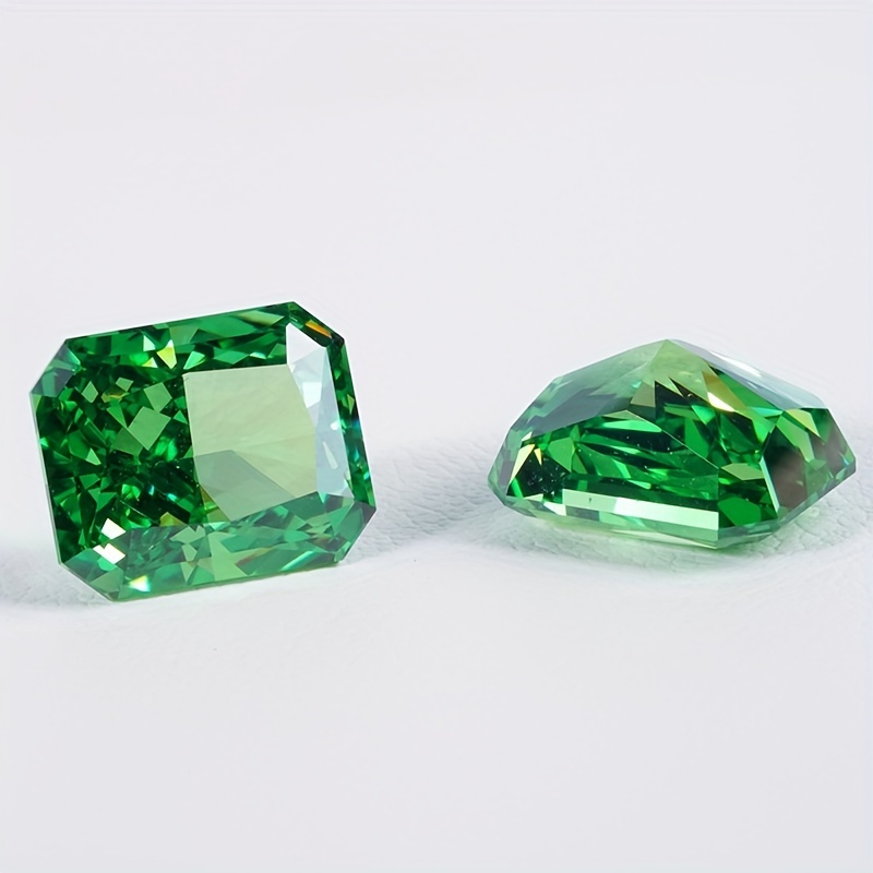 Rectangular Green Zircon Ice Cut Stone for Jewelry Matching