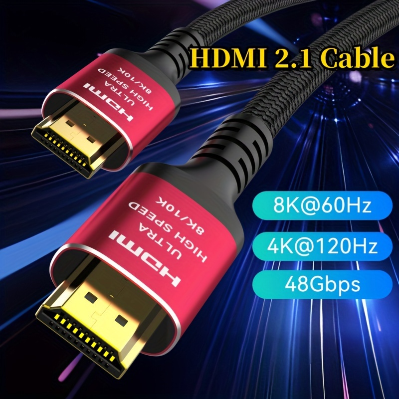 8K HDMI 2.1 Active Optical Cable Slim AOC HDR 48Gbps 8K 60Hz/4K 120Hz 20m