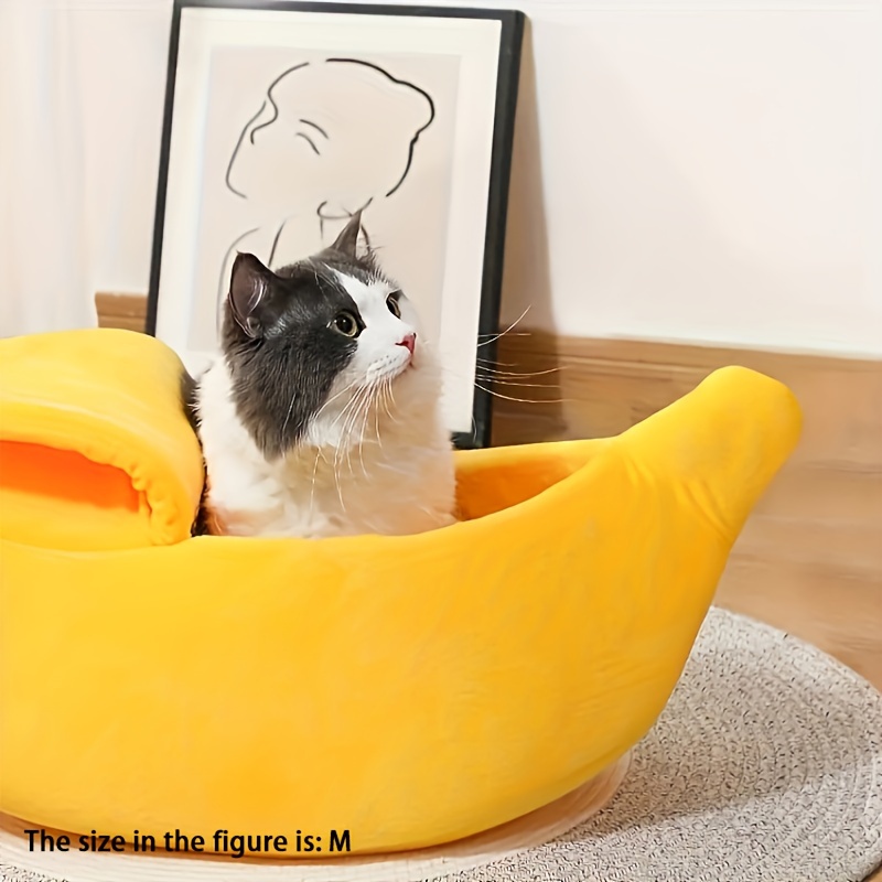 cute banana cat bed cat nest universal semi Temu United Kingdom