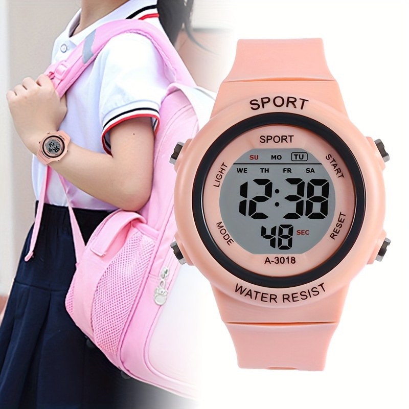 Digitale Sport Wasserdichte Uhr Für Mädchen Und Jungen, Outdoor LED  Elektrische Uhren Mit Leuchtender Alarm Stoppuhr Funktionen - Temu Austria