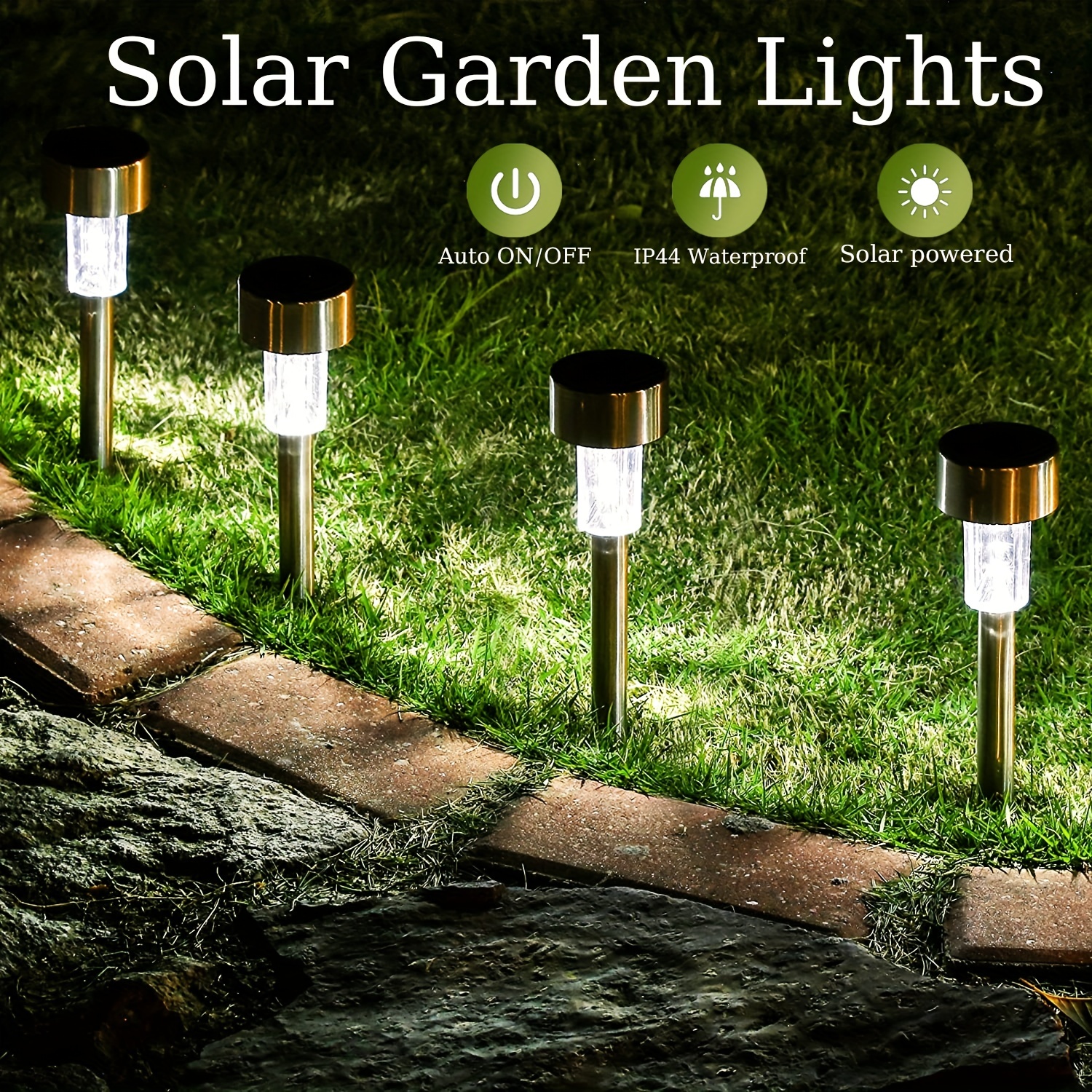  T-SUNUS Focos solares de paisaje verde, 20 luces LED solares,  luces solares para exteriores, 2 en 1, luz solar de pared para patio,  jardín, entrada, porche, patio : Herramientas y Mejoras