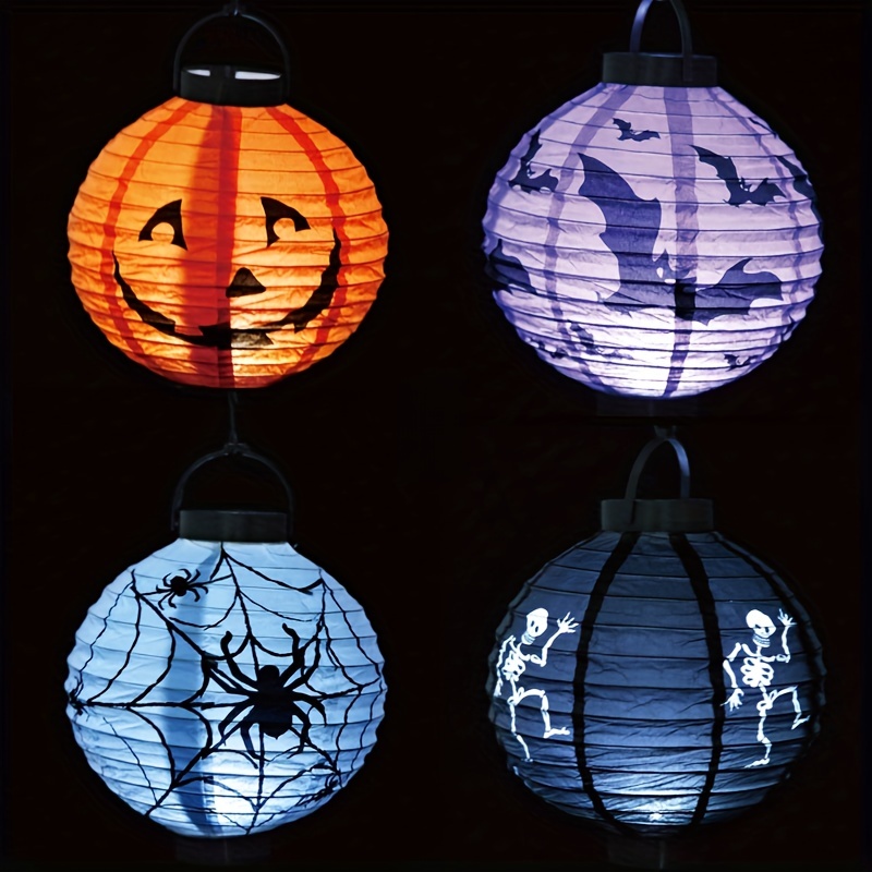 Halloween Hanging Paper Lanterns With Led Lights Bats - Temu