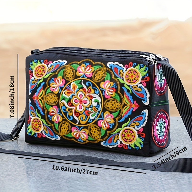 Floral Embroidery Waist Bag, Vintage Pu Leather Crossbody Bag, Stitching  Chest Bag For Women - Temu
