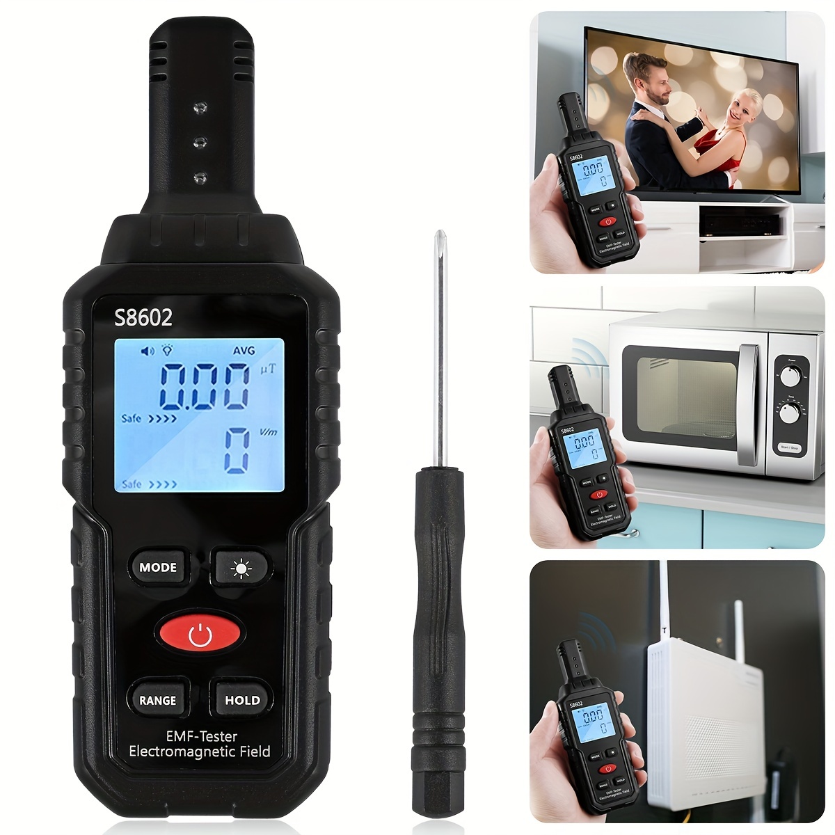 Electromagnetic Radiation Detector Professional Handheld Emf Reader Portable  Emf Meter With Sound Light Alarm Digital Lcd Emf Tester Temperature Measure  Reusable For Home Temu