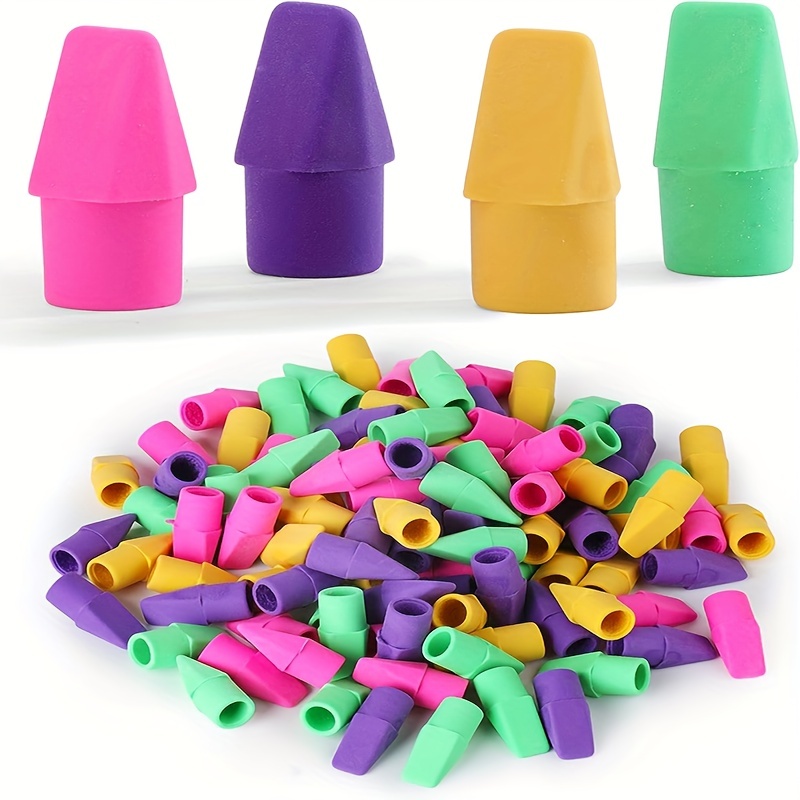 10PCS/30PCS/50PCS Pencil Top Erasers Eraser Caps Pencil Eraser Toppers  Pencil Erasers Correction Supplies for Kids Student,Assorted Colors(10pcs)