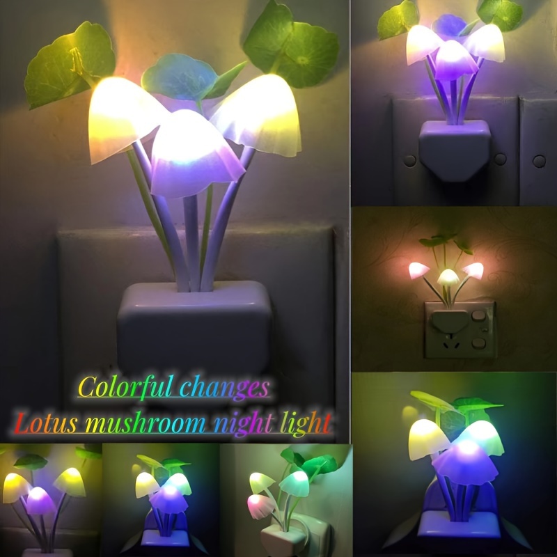 Us Standard Intelligent Light Control Led Mushroom Night Temu