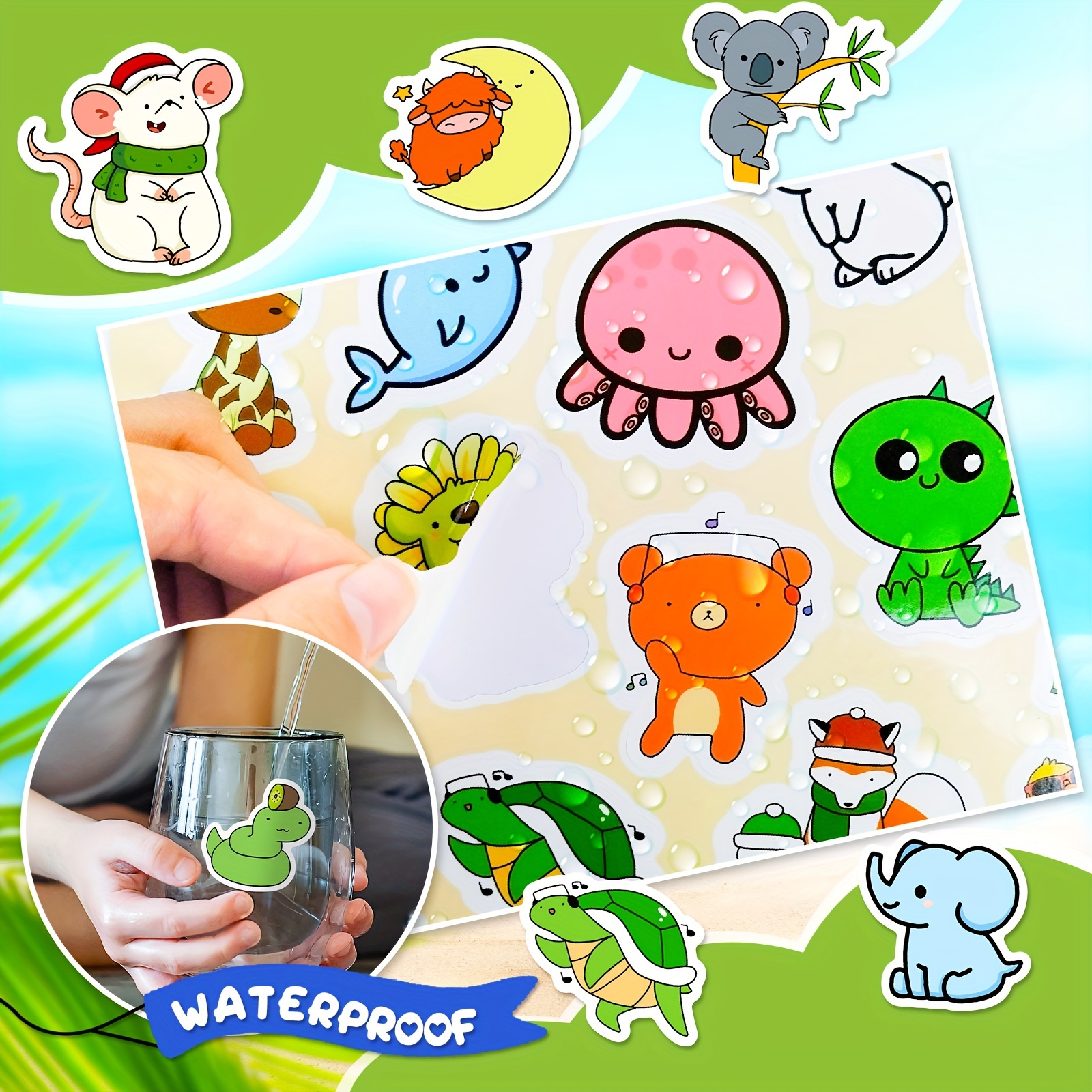 Cartoon Small Animal Stickers Cute Animal Graffiti Stickers - Temu