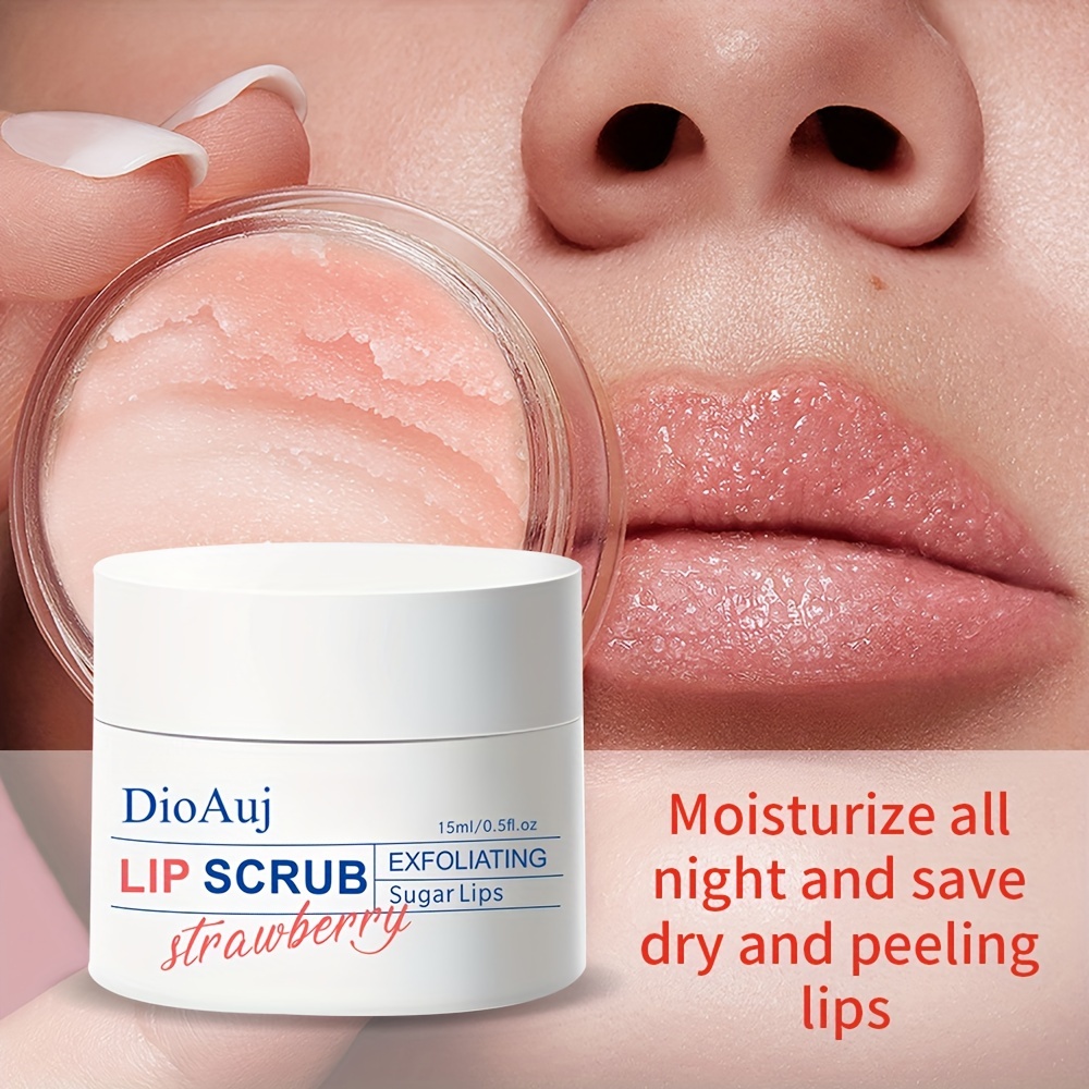 Strawberry Flavored Lip Scrub Moisturizes And Hydrates - Temu