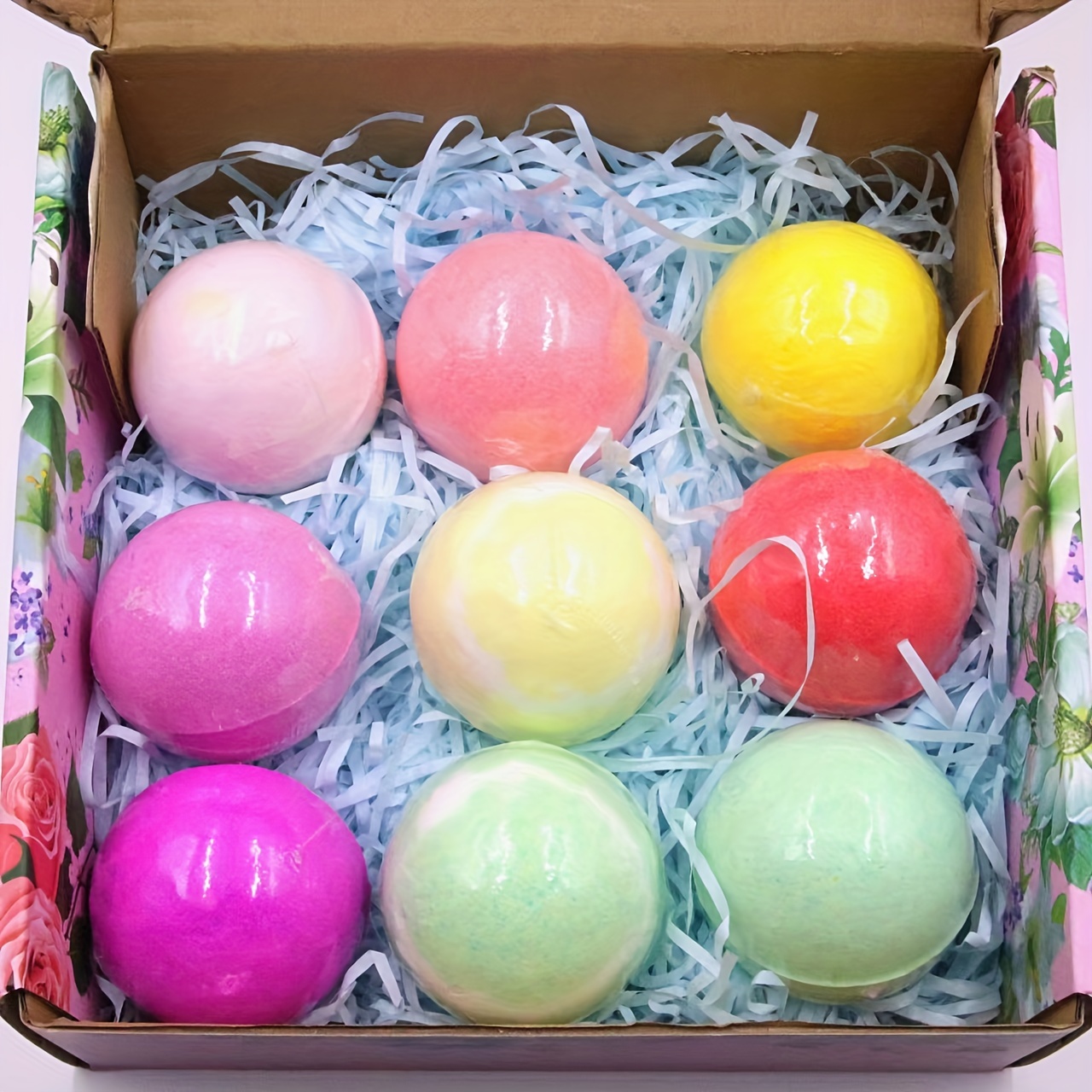 Bath Ball Gift Set Handmade Bath Ball 9PCS Colorful Fizzy Bath