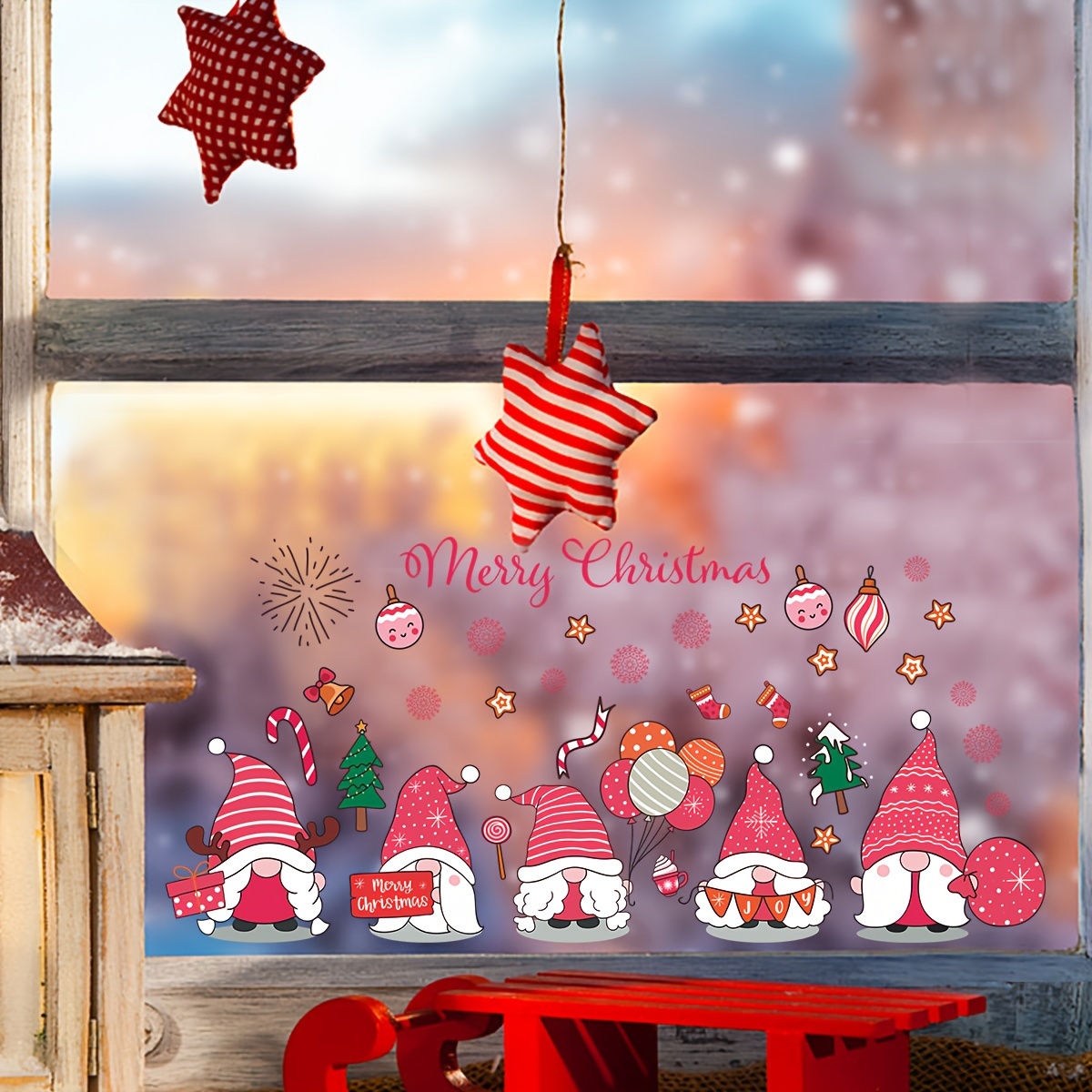 Christmas Windows Static Stickers For Glass Xmas Decals - Temu