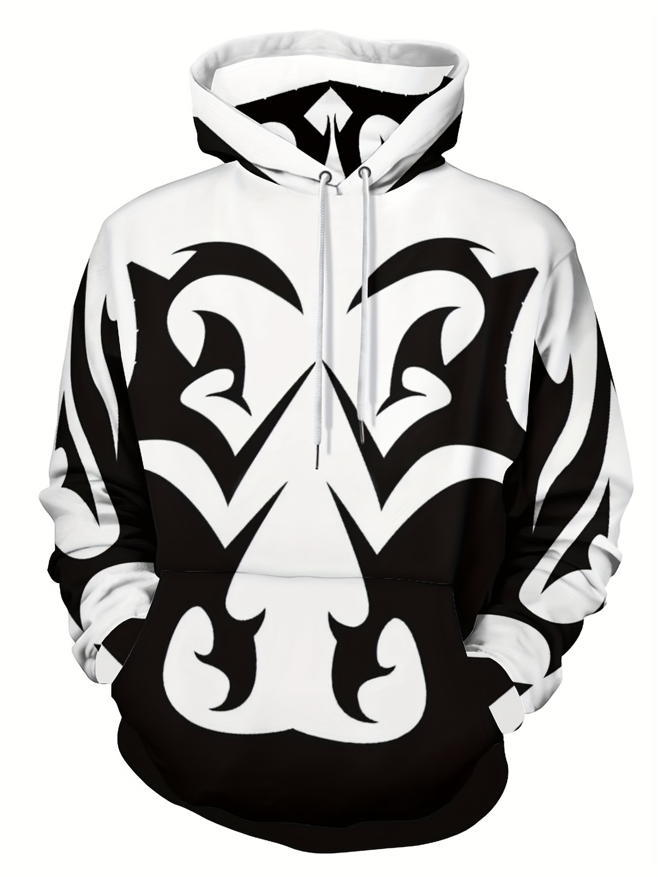 Men abstract geo store print hooded sweatshirt