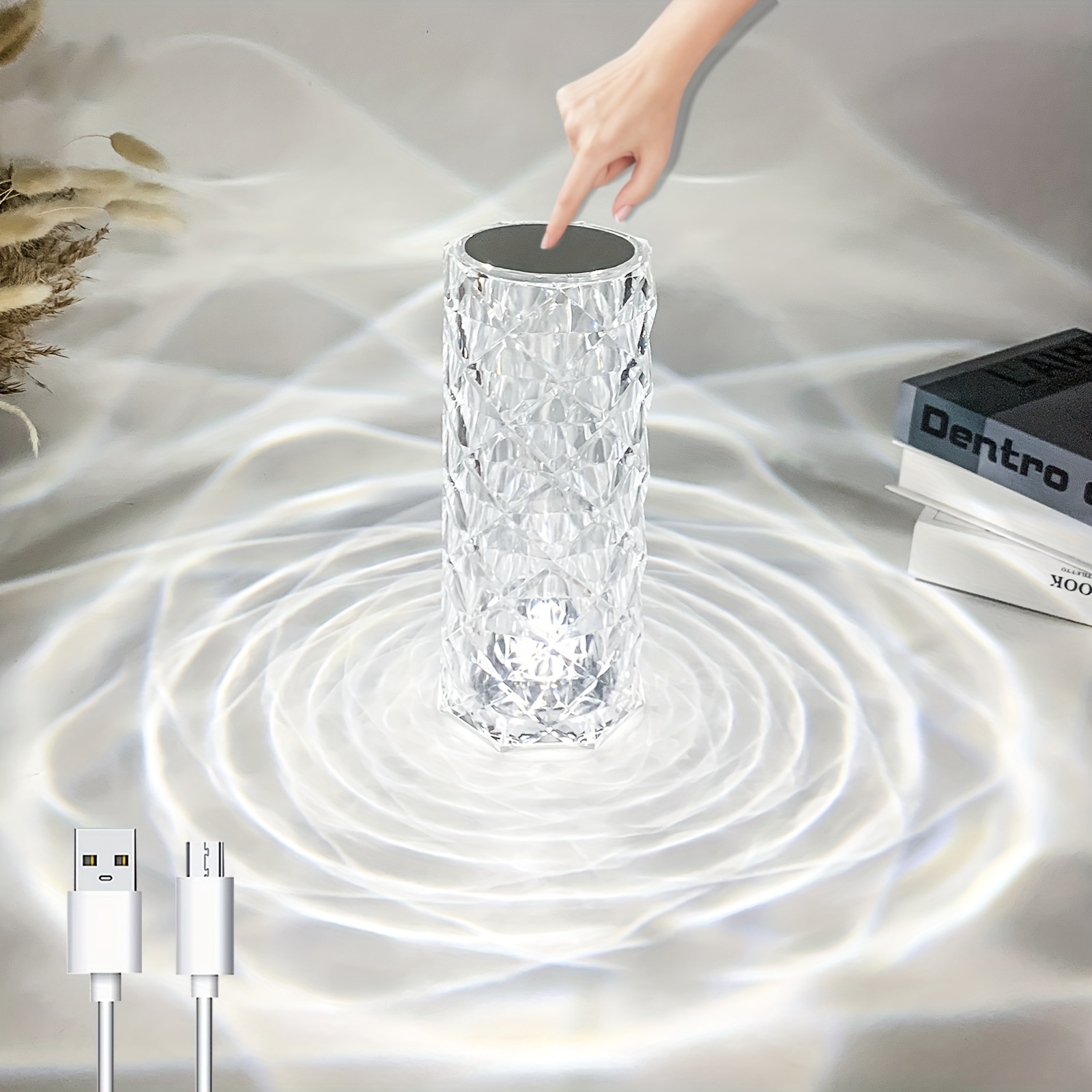 Crystal Lamp Led Rechargeable Table