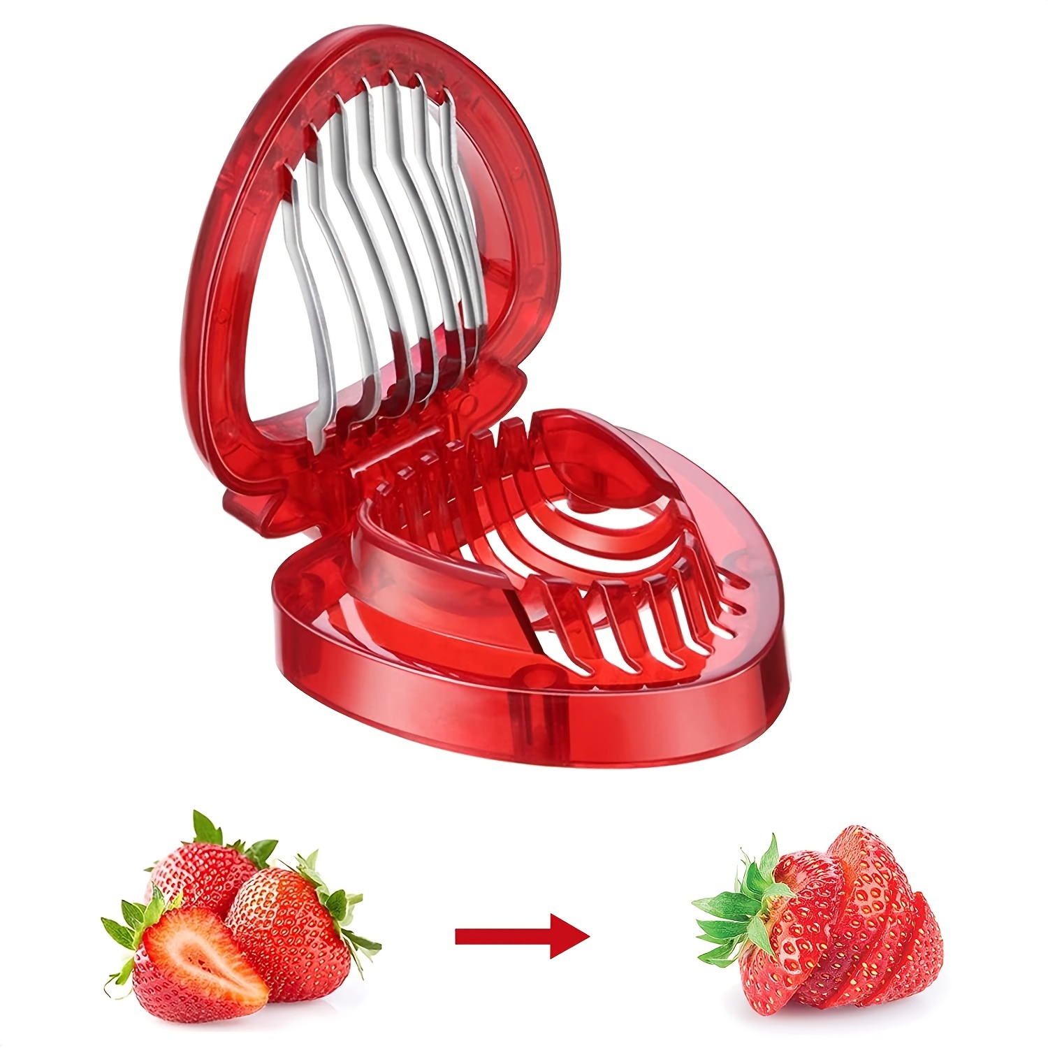 Strawberry Slicer Strawberry Cutter With Stainless Steel - Temu