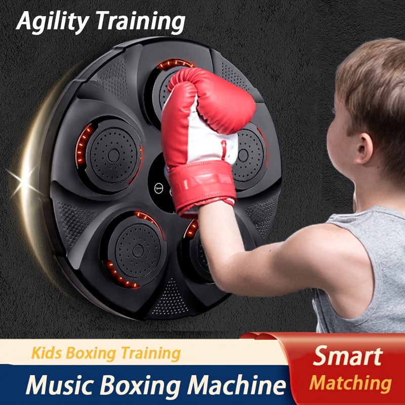 Electronic music boxing machine boxing training boxing equipment wall  mounted boxing machine with red adult+child boxing gloves 