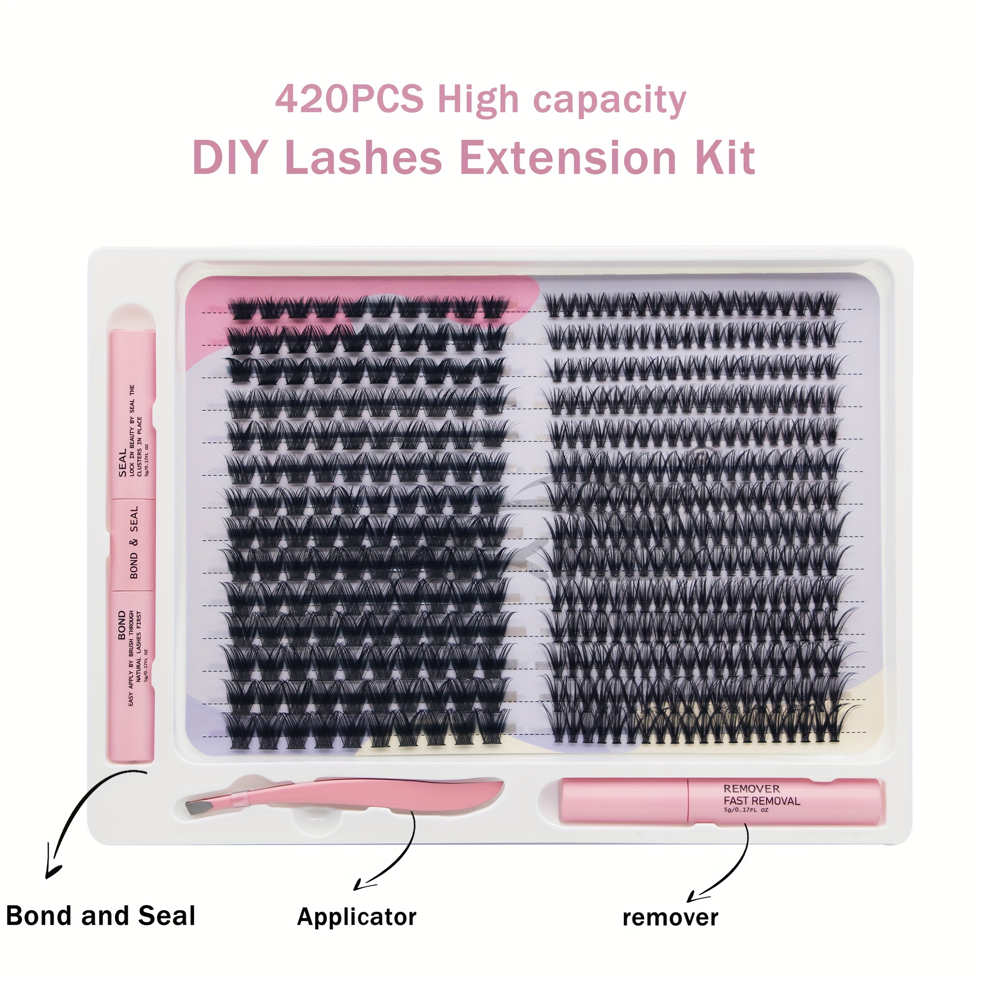 Cluster Lashes, D Curling 40d Diy Individual Lash Extension Kit With
