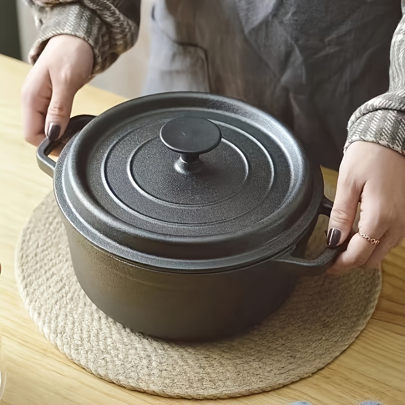 3.7qt Cast Iron Enamel Pot Home Sand Pot Stew Pot Braised Pot Soup