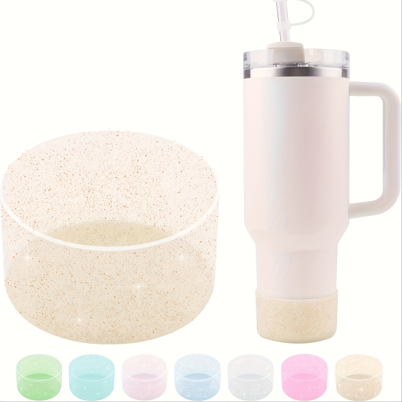 Silicone Cup Bottom Sleeve, Non-slip Twinkle Cup Boot Cover, Cup  Accessories For Tumbler & Hydro Flask - Temu Malaysia