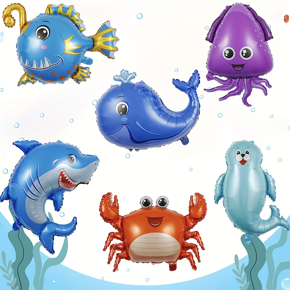 Sea Ocean World Animal Balloons Set 1st Birthday Decorations - Temu