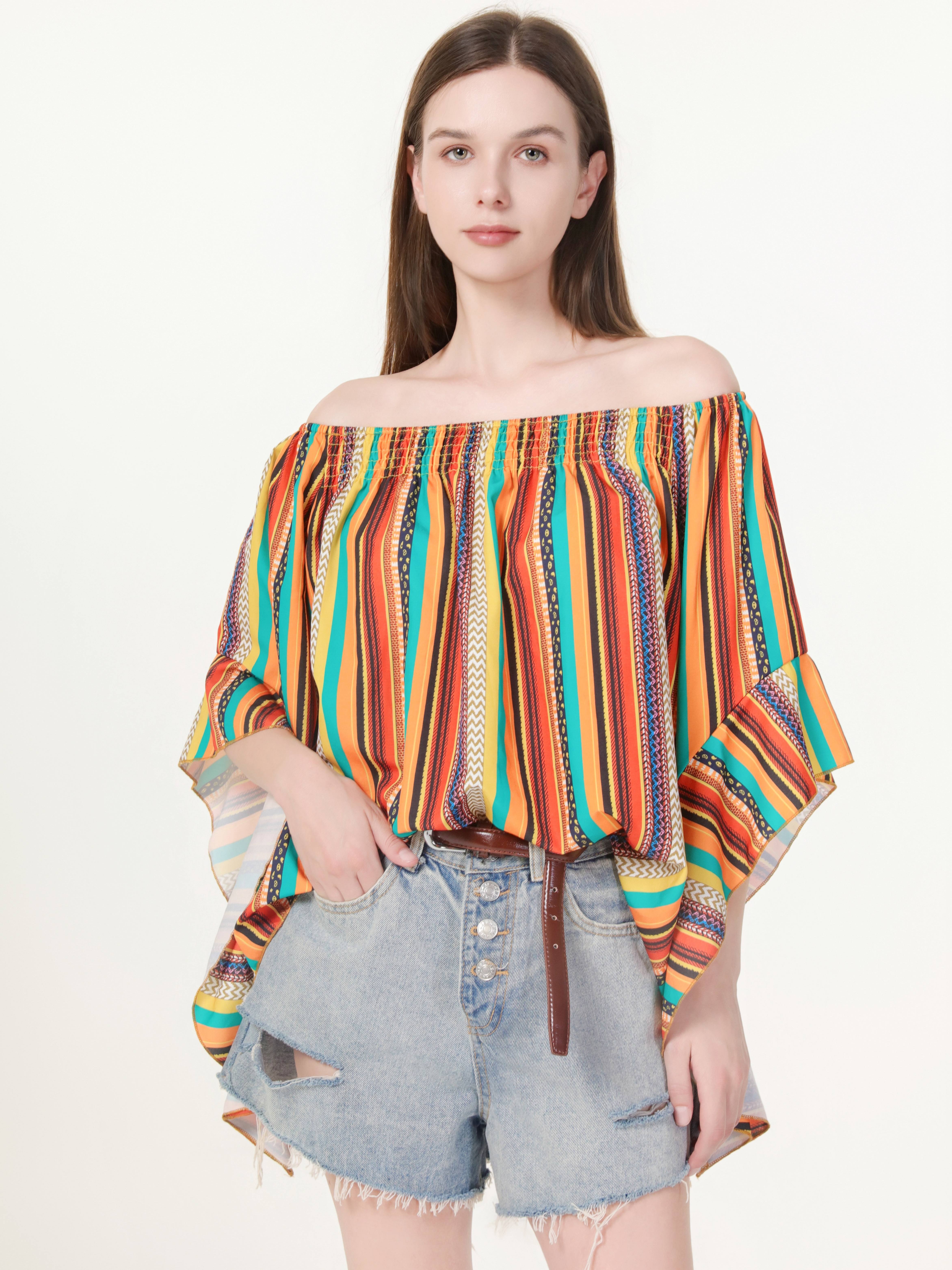 Rainbow off discount the shoulder top