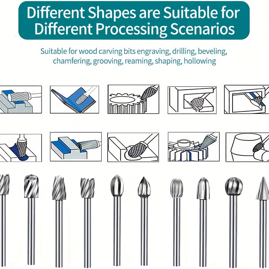 Carving Drill Bits Wood Carving Rotary Drill Bits - Temu