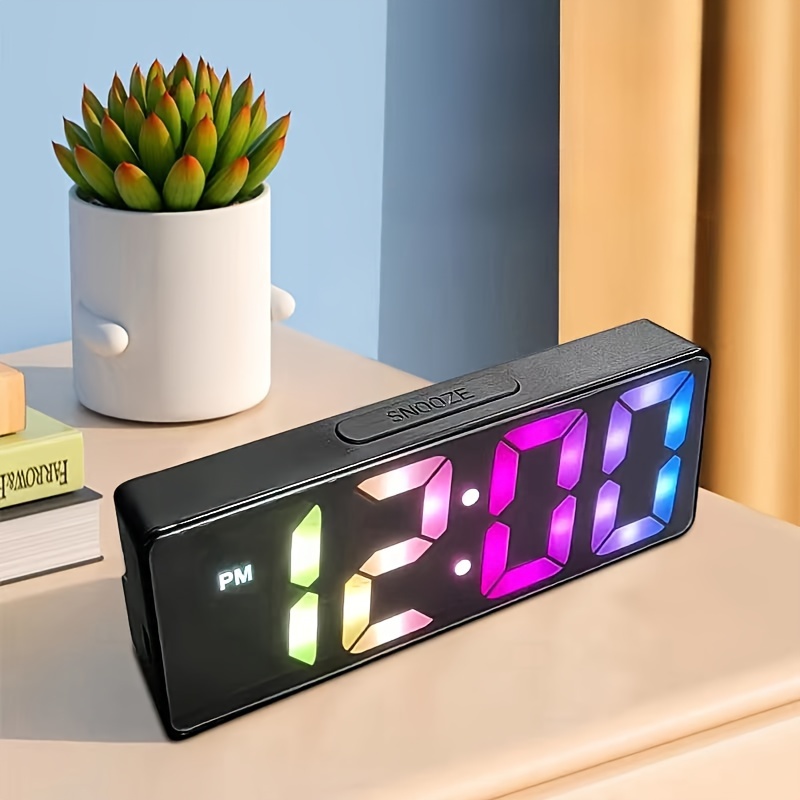 Reloj despertador Digital con espejo, con temperatura y humedad, 3 alarmas,  despertador, mesa de escritorio, modo nocturno, 12/24H, USB, reloj  electrónico LED - AliExpress