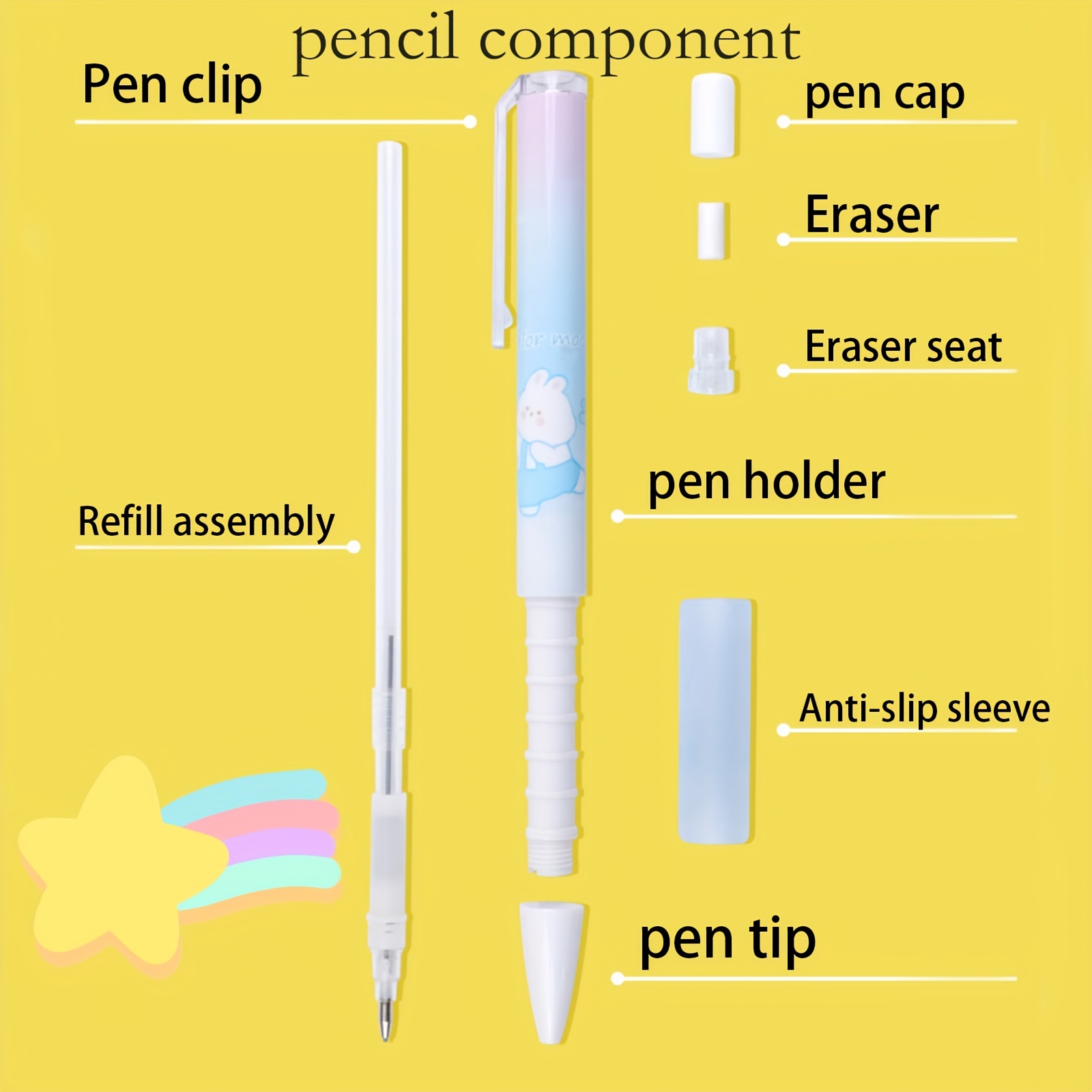 Four Cute Mechanical Pencil Sets Optional And 4 Pastel - Temu