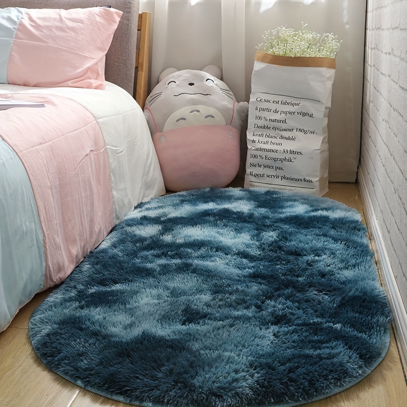 Bedroom Blue Soft Carpet Fluffy Carpet Mat Household Bedroom - Temu