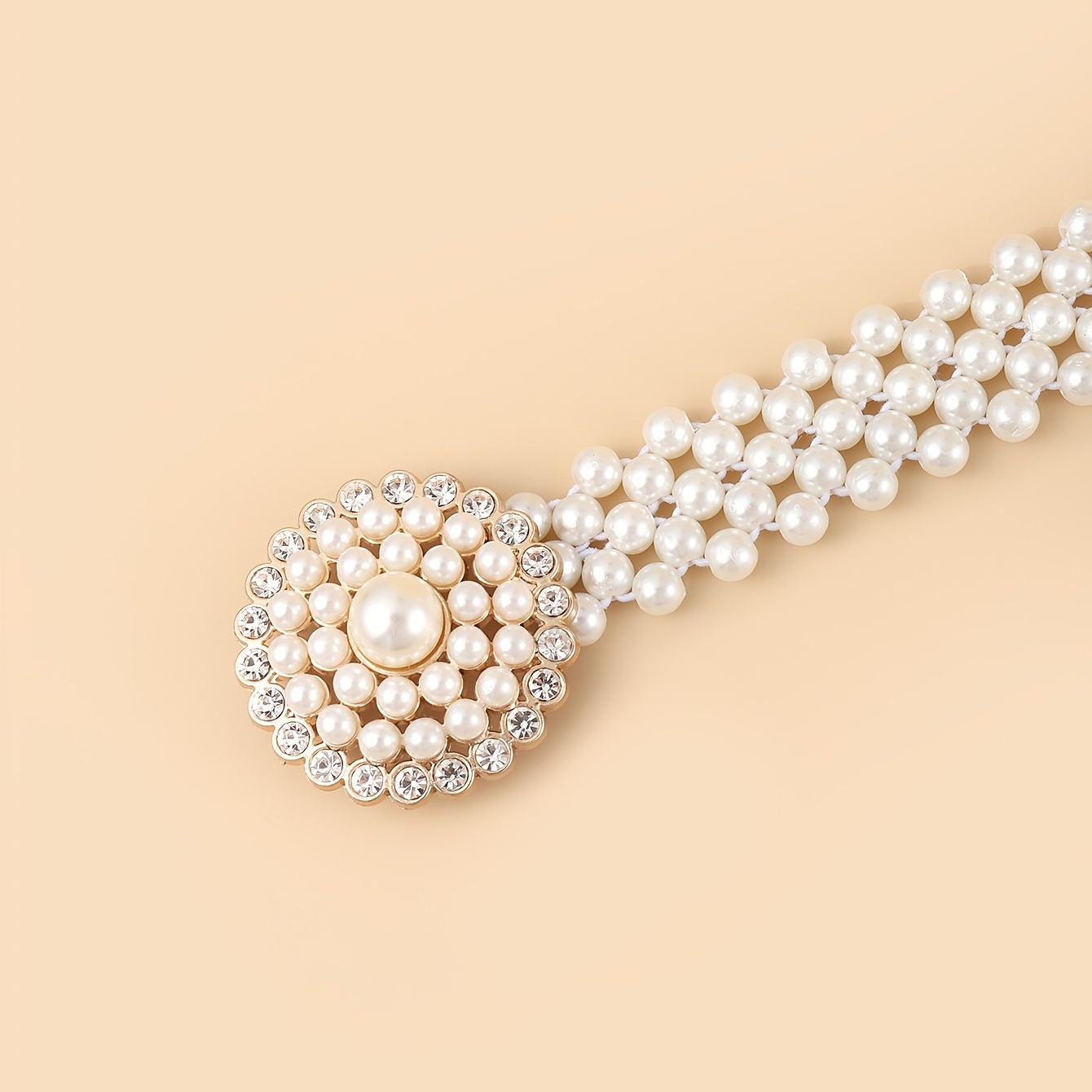 Thin pearl bridal on sale belt