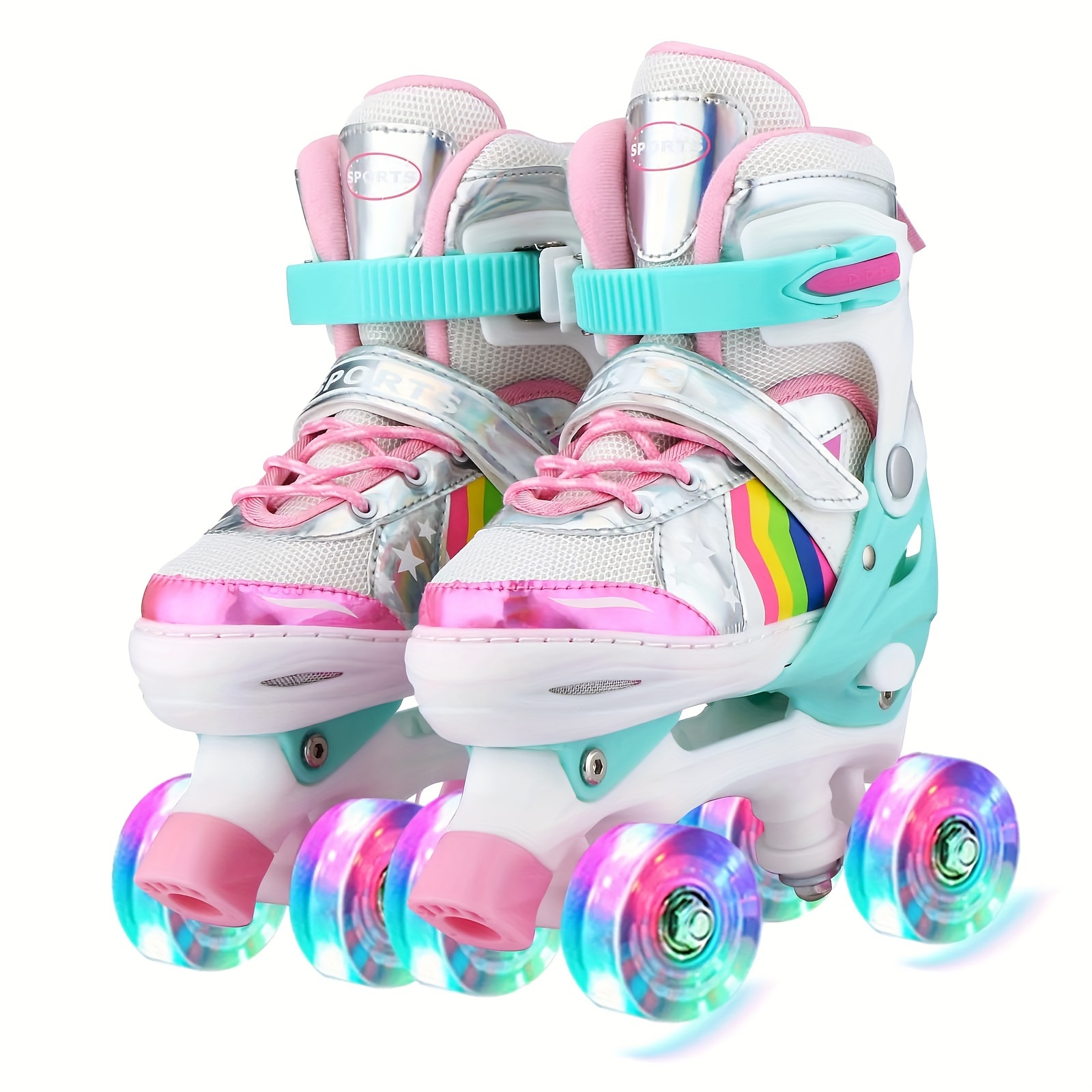SULIFEEL Rainbow Unicorn Roller Skates Patins à roulettes Réglable