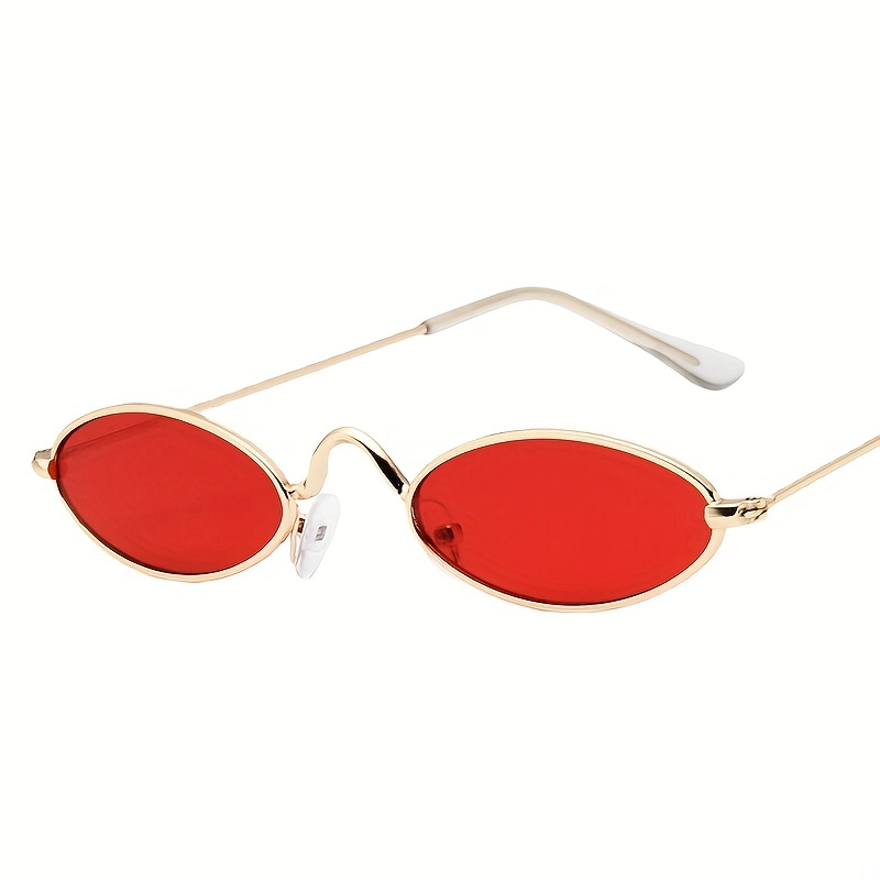 Vintage Small Oval Sunglasses Fashion Brand Women Men Metal - Temu Canada