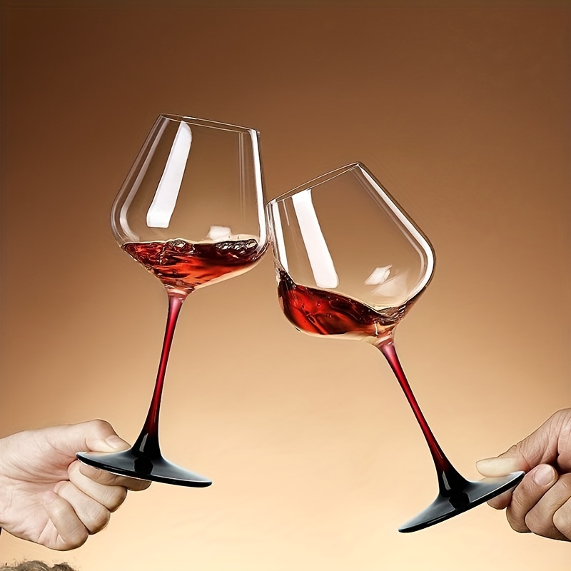 Square Wine Glasses Set of 4 - Large Red & White Wine Goblets  16oz in Gift Packaging Long Stem Wine Glasses,Unique Modern Shape Gift for  Women Men Wedding Anniversary Iridescent Sparkling: Wine Glasses