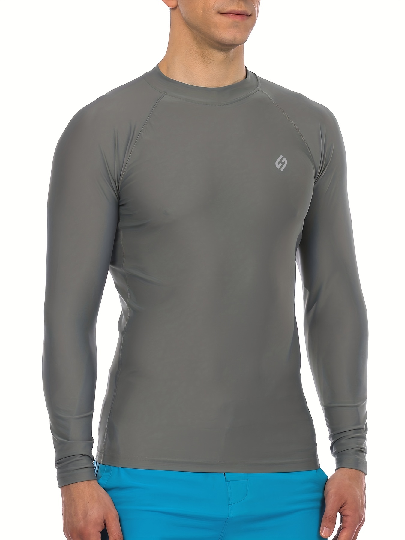  GOUTDOO Camisa de manga larga para hombre, UPF 50, con  protección UV, para senderismo, correr, color gris, talla M : Ropa, Zapatos  y Joyería