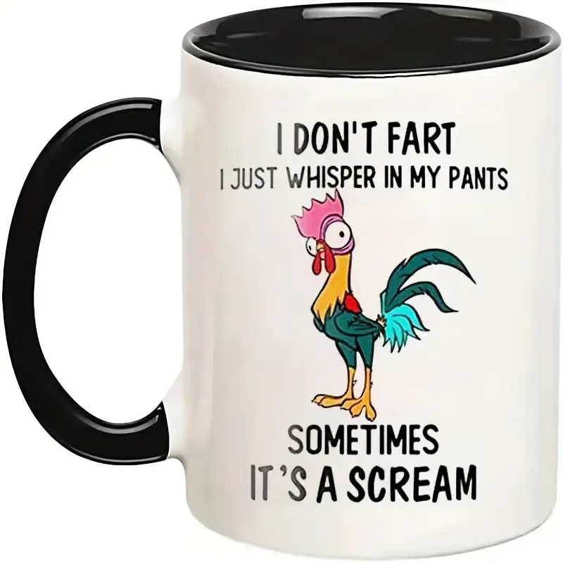 Funny Chicken Coffee Mug Don't Fart Whisper In Pants - Temu Germany