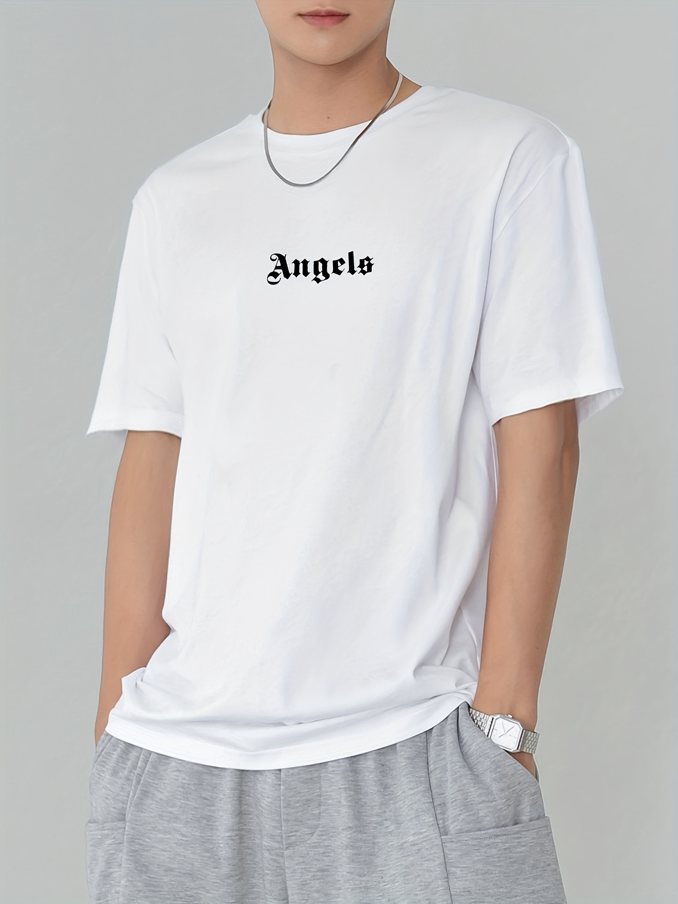 Palm Angels Tshirt logo on the collar graphic tee summer tshirt mens  oversized tshirt