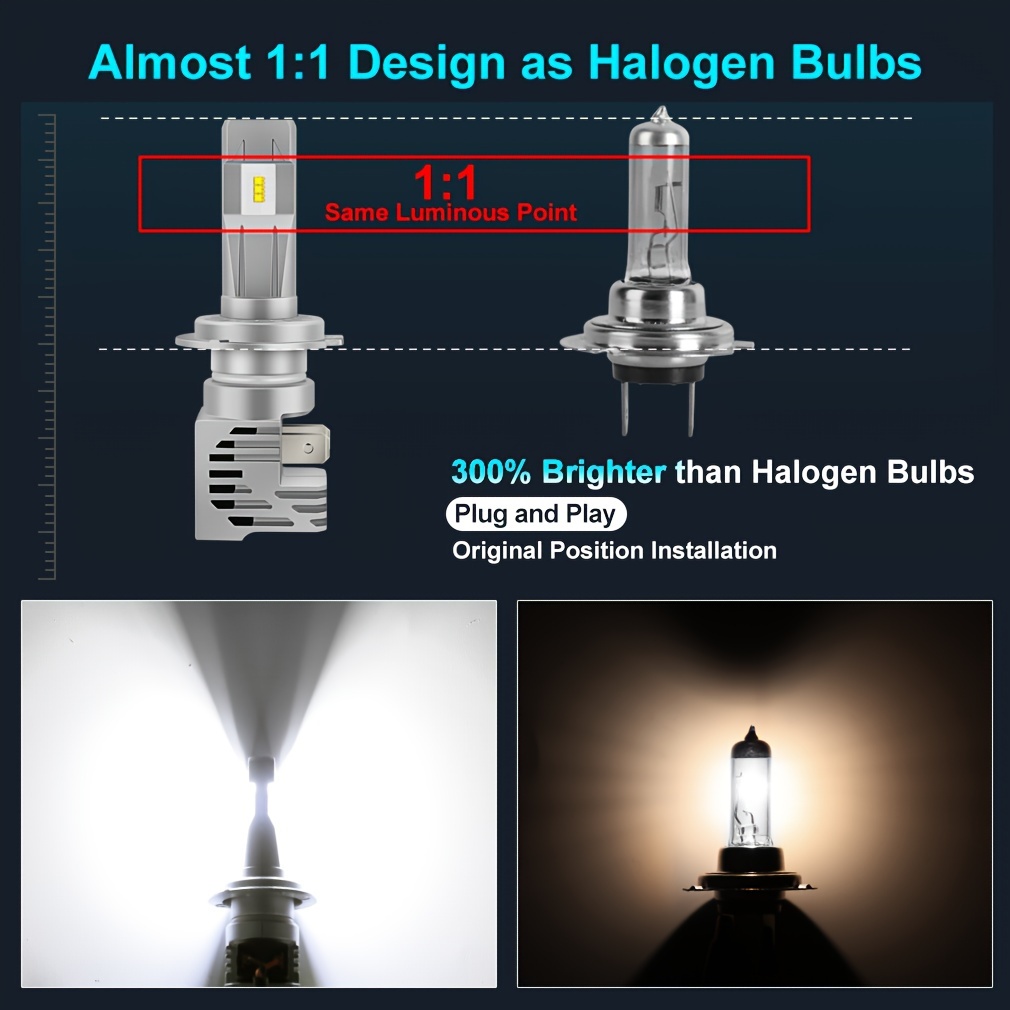 H4 Led Headlight Bulb Kit H7 H1 H8/h9/h11/h16 9005/9006 High - Temu