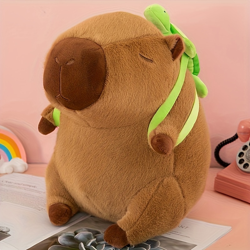 Capybara Plush Toy Simulation Capibara with Turtle Backpack Fluffy Doll  Stuffed Animals Bubble Pendant Funny Christmas Gift Kids - AliExpress