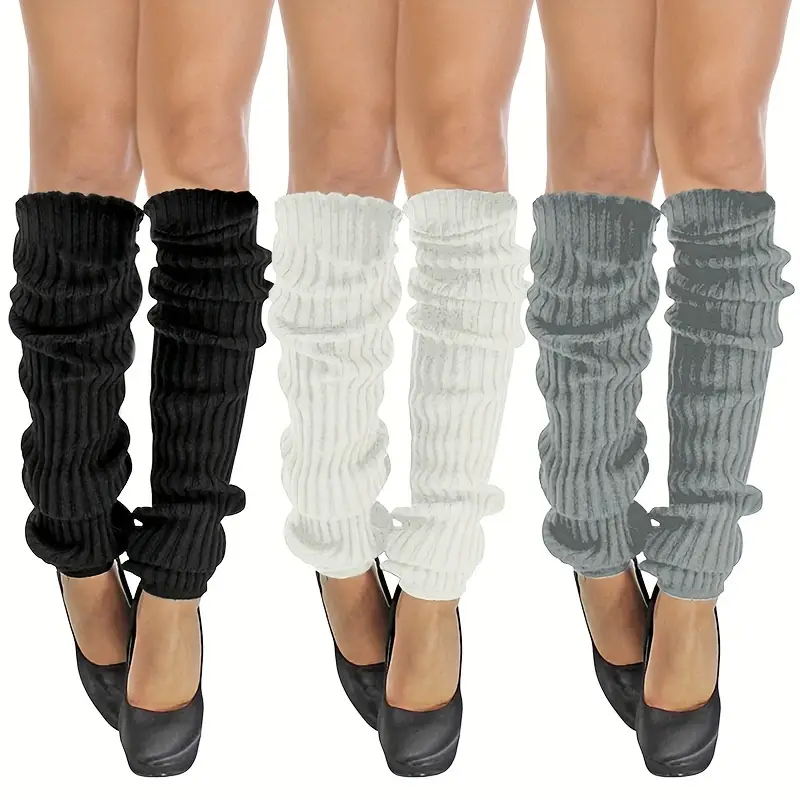 Ribbed knitting Leg Warmer Fashionable Winter Thermal Jk - Temu