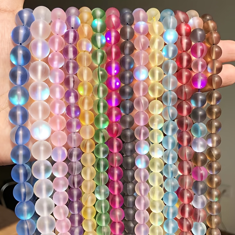  120 Pcs Matte Aurora Crystal Glass Beads 6MM Mixed