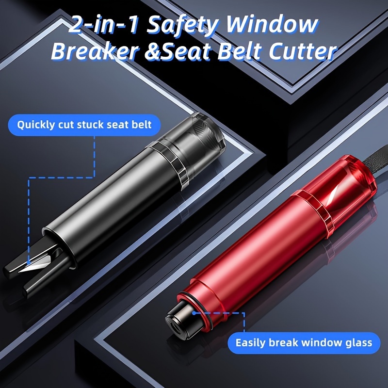 1pc 2-in-1 Seat Belt Cutter And Car Window Breaker, Emergency Glass  Breaking Safety Hammer For Car Escape