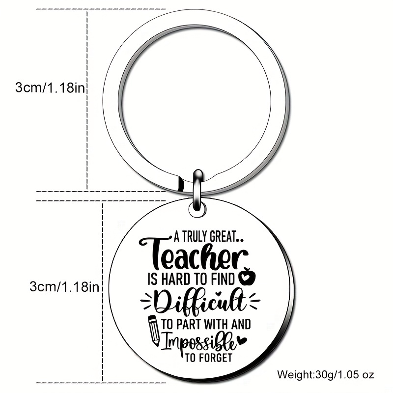 Teacher Love Inspire Printed Key Chains Teacher's Day Gift Keychain Circle  Acrylic Keyring Graduation Thanks Gifts for Teacher
