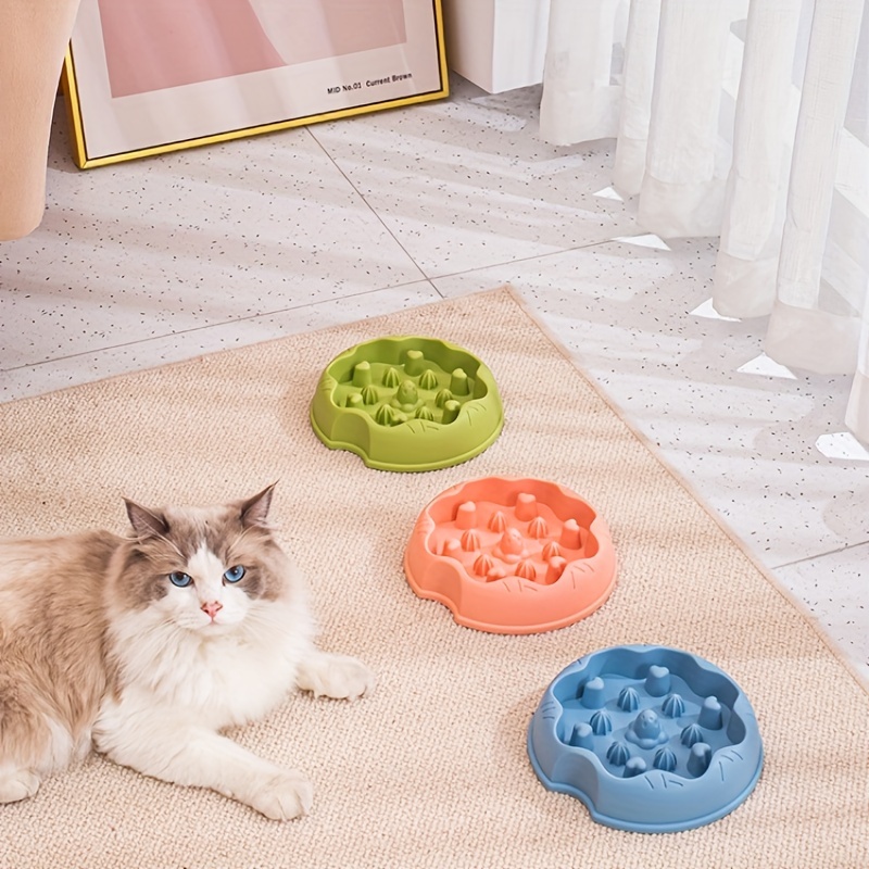 

1pc Cat Slow Feeder Bowl, Donut Shaped Portable Pet Food Puzzle Feeder Anti Choking Drinking Basin For Cats Kittens