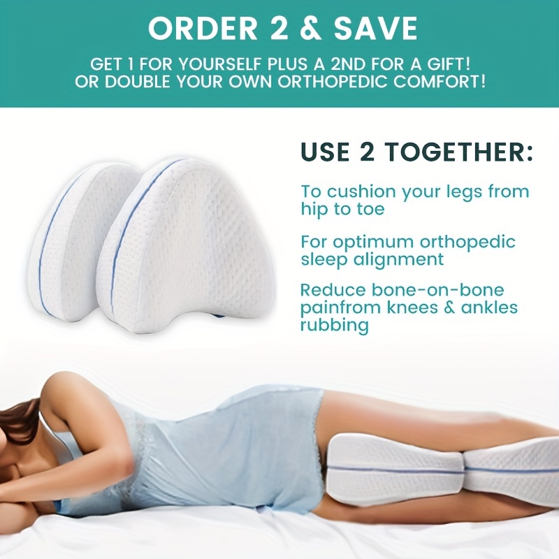 Contour Legacy Leg Memory Foam Pillow for Back, Hip, Legs & Knee Support  Wedge
