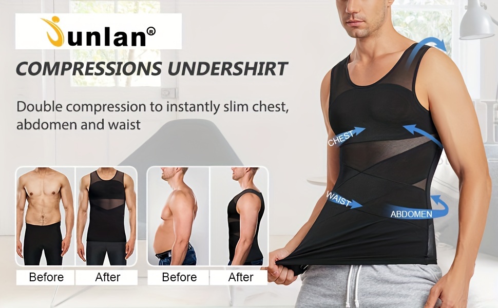 Junlan Men's Solid Tank Top Compression Shirts Sleeveless - Temu Canada
