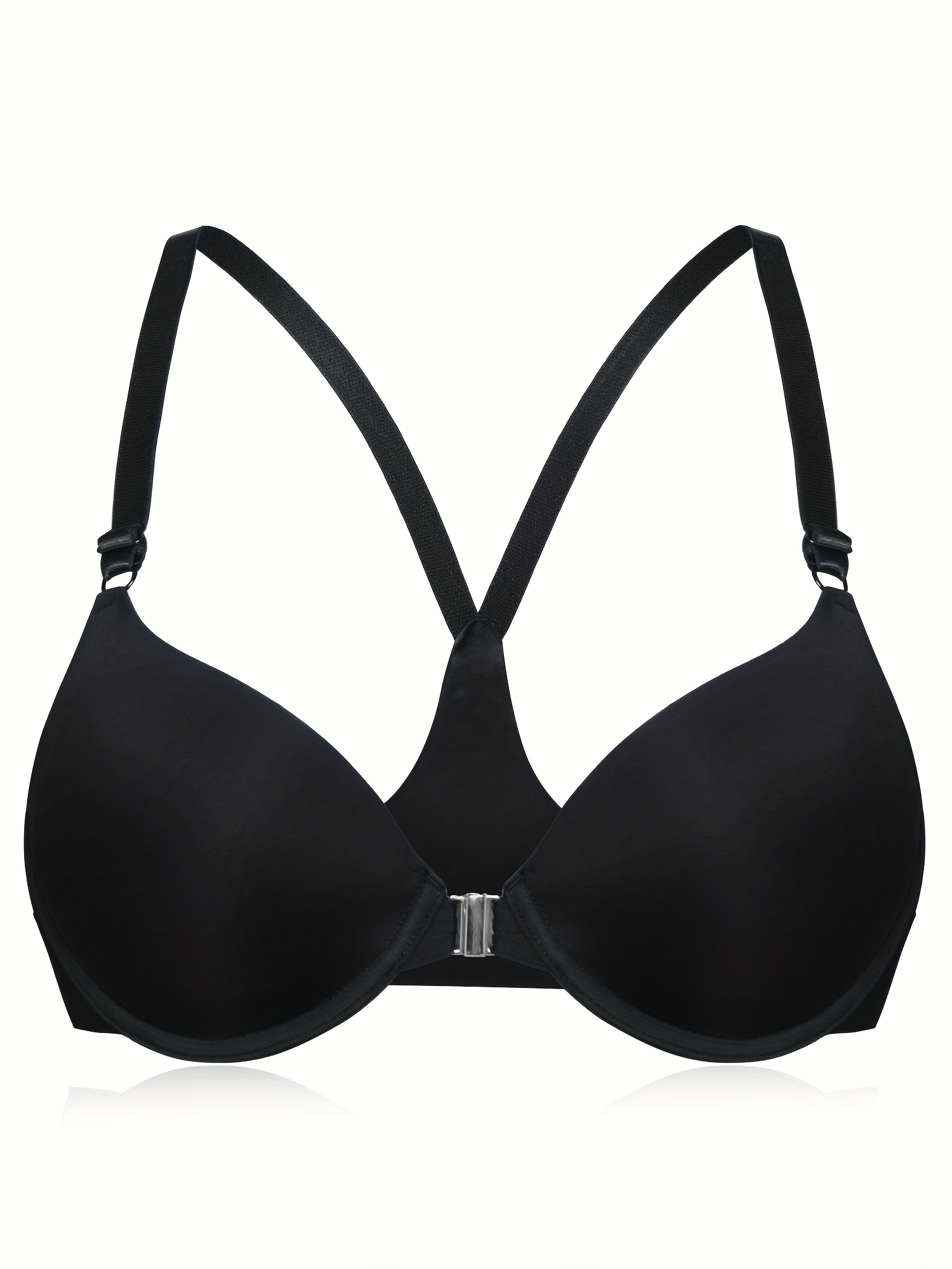 Simple Solid T shirt Bra Comfy Breathable Front Buckle Push - Temu