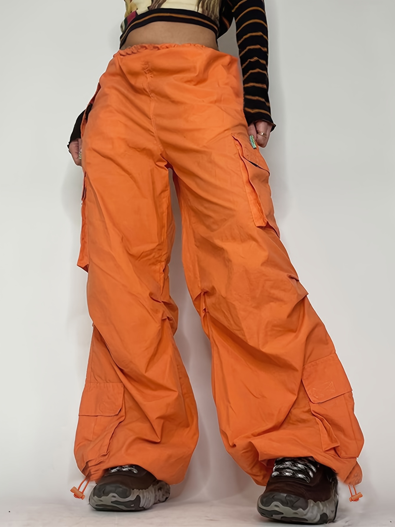 Pantalon De Travail Homme Coton Grand Cargo Sport Pantalons avec  Multi-Poches Ajustable Cordon Y2k Pantalon Travail Slim Fit Militaire  Montagne Baggy