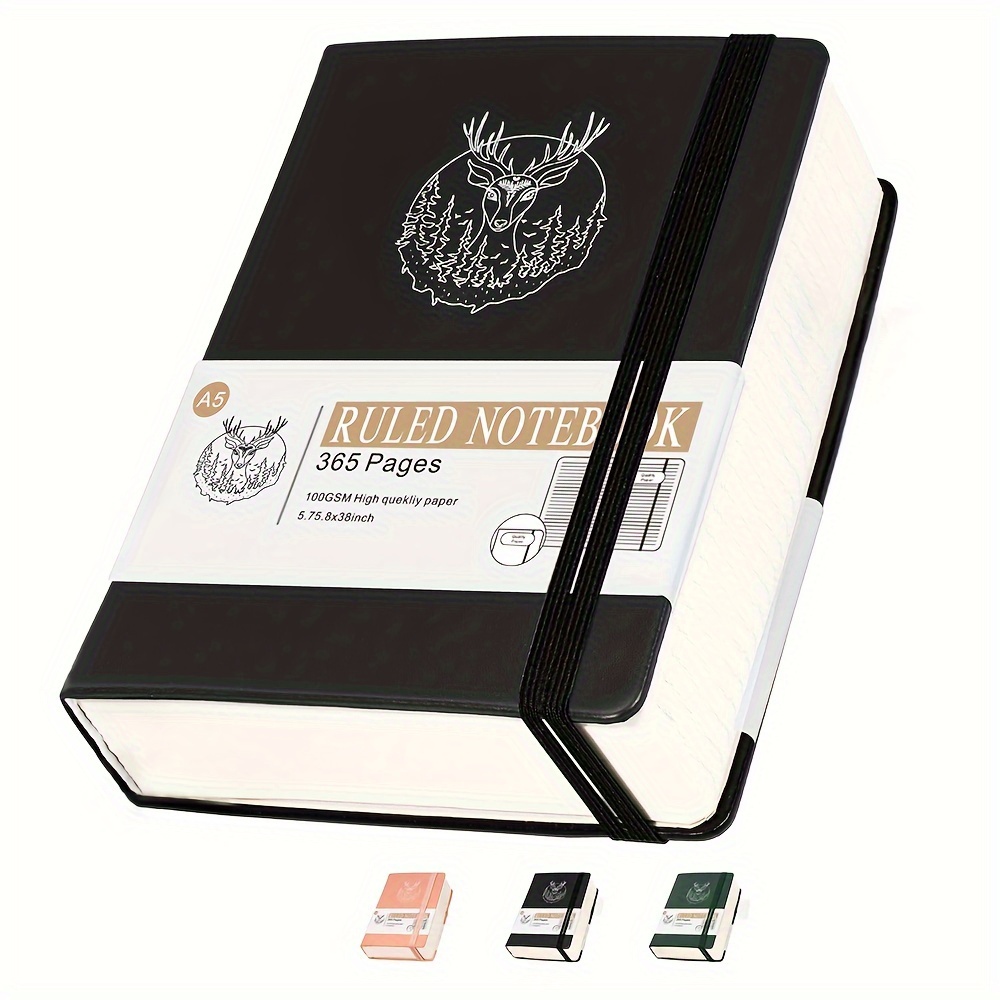 A5 Artificial Leather Hardbound Notebook Thickened 736 Pages - Temu